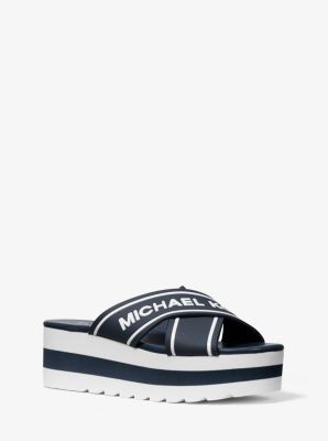 demi logo tape slide sandal