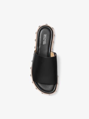 Michael Kors Ellen Leather Slide Sandal 