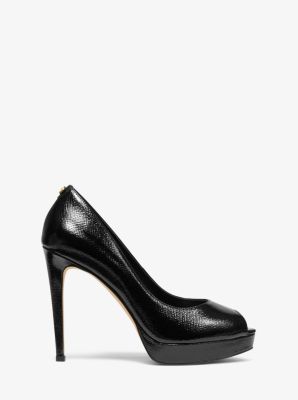 Erika Patent Leather Open Toe Pump Michael Kors