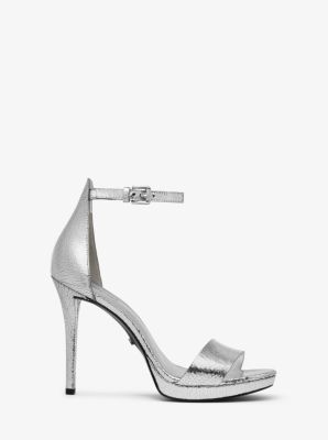 Hutton Crackled Metallic Leather Sandal Michael Kors Canada