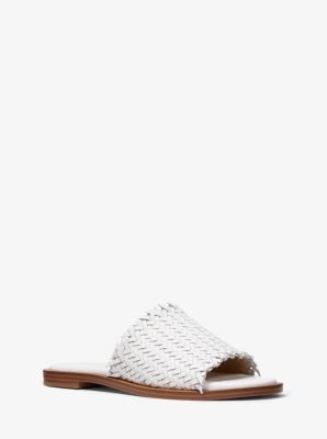 Dee Woven Leather Slide Sandal Michael Kors