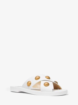 Glenda Studded Leather Slide Sandal Michael Kors Canada