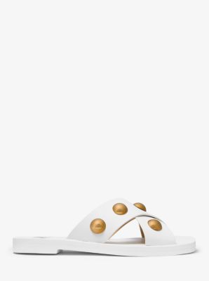 Glenda Studded Leather Slide Sandal