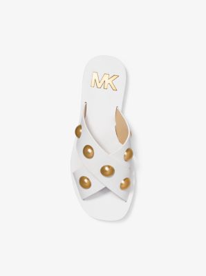 Glenda Studded Leather Slide Sandal
