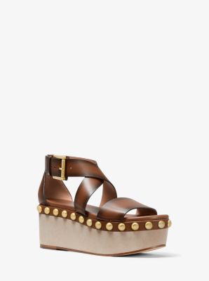 Garner Studded Burnished Leather Flatform Michael Kors Canada