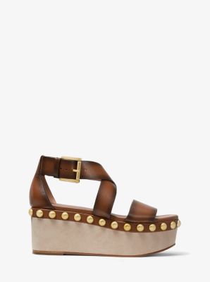 Garner Studded Burnished Leather Flatform Michael Kors Canada