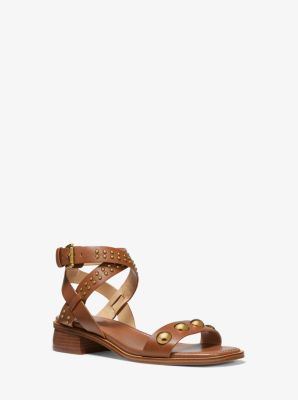 michael kors brown leather sandals