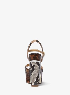 Louis Vuitton Python Embossed Ankle Strap Sandals