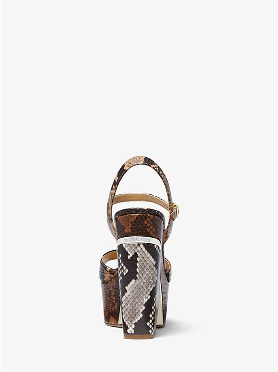 Lana Color-Block Python Embossed Leather Wedge Sandal image number 2