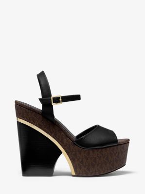 michael kors logo wedges