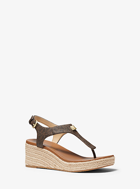 Shoes High-Heeled Sandals Wedge Sandals Michael Kors Wedge Sandals brown casual look 