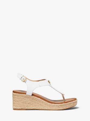 Laney Saffiano Leather Espadrille Wedge Sandal