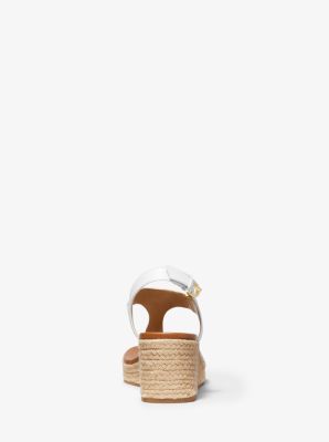 Laney Saffiano Leather Espadrille Wedge Sandal