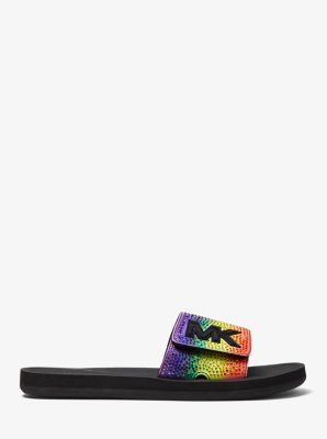michael kors rainbow slide sandals