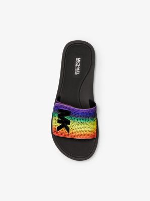 michael kors rainbow slide sandals