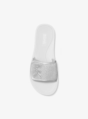 Mk logo metallic slide new arrivals