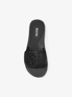 mk logo slide sandal