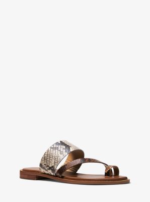 Pratt Two-Tone Python Embossed Leather Sandal image number 0