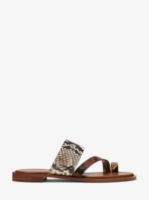 Pratt Two Tone Python Embossed Leather Sandal Michael Kors Canada