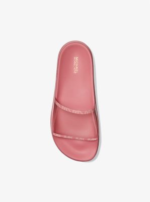 Michael michael kors tyra best sale graphic logo slide sandal