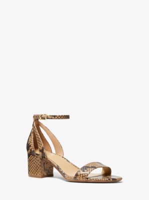 Cardi Flex Snake Embossed Leather Sandal Michael Kors