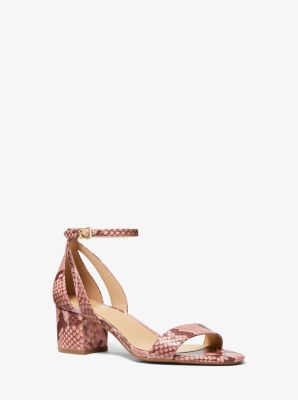 Cardi Flex Snake Embossed Leather Sandal