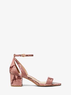 Cardi Flex Snake Embossed Leather Sandal
