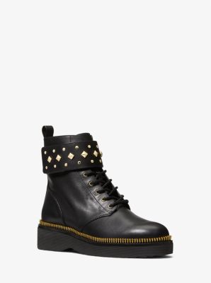 Haskell Studded Leather Combat Boot | Michael Kors