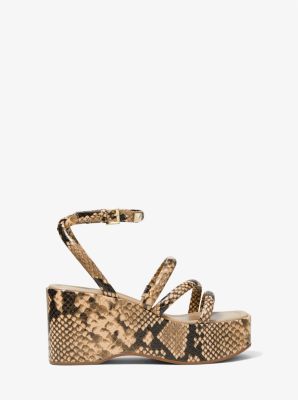 Hazel Python Embossed Leather Platform Sandal