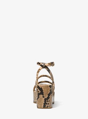 Hazel Python Embossed Leather Platform Sandal