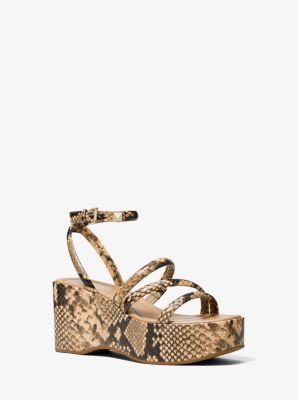 Hazel Python Embossed Leather Platform Sandal