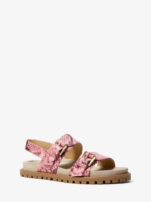 Judd Snake Embossed Leather Sandal | Michael Kors