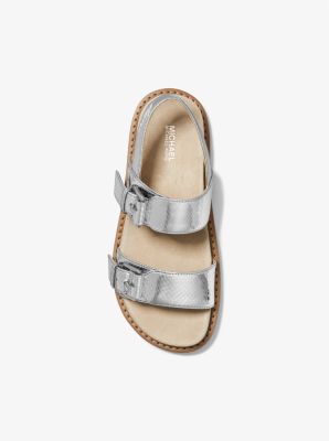 Judd Metallic Snake Embossed Leather Sandal Michael Kors