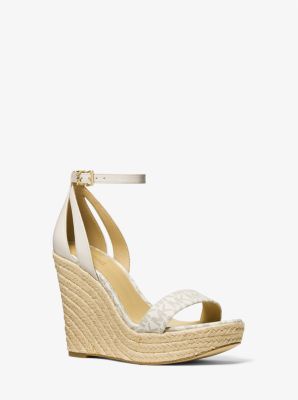 Kimberly Logo and Leather Wedge Sandal | Michael Kors