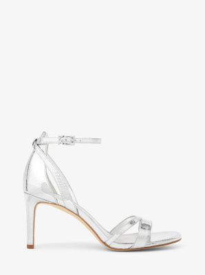 Kimberly Metallic Snake Embossed Leather Sandal