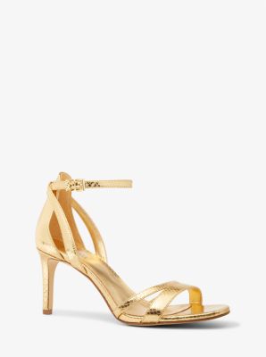 Kimberly Metallic Snake Embossed Leather Sandal