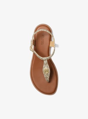 Mallory Metallic Logo T-Strap Sandal image number 2