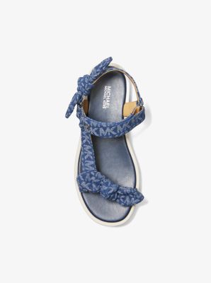 Phoebe Denim Logo Jacquard Bow Sandal image number 2