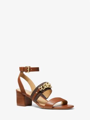 Roxane Flex Embellished Leather and Logo Sandal