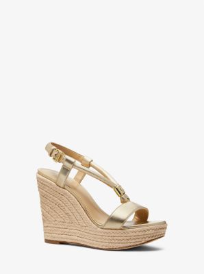 Annie Metallic Faux Leather Wedge Sandal | Michael Kors