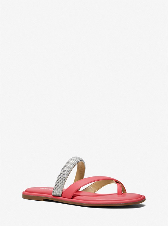 michaelkors.co.uk | Alba Embellished Faux Leather Slide Sandal