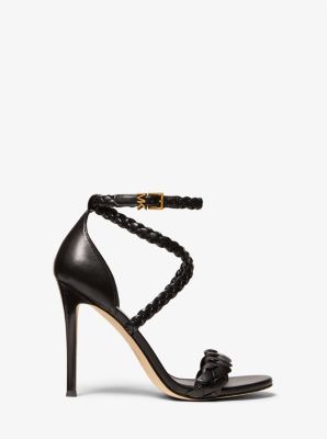 Astrid Braided Sandal in BLACK | Michael Kors