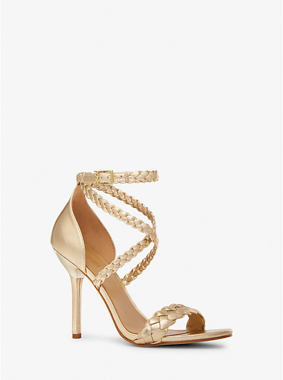 Astrid Braided Metallic Faux Leather Sandal image number 0