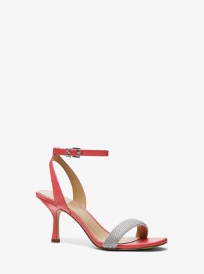 Michael Kors Carrie Embellished Leather Sandal In Pink