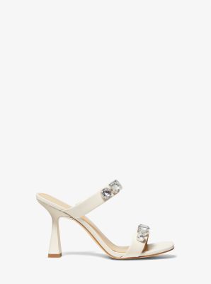 Clara Embellished Leather Sandal in CREMA CLARO | Michael Kors