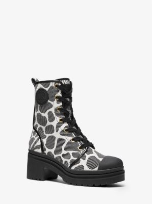 Uminder Leopard Print Boots Womens Mens Combat Boots