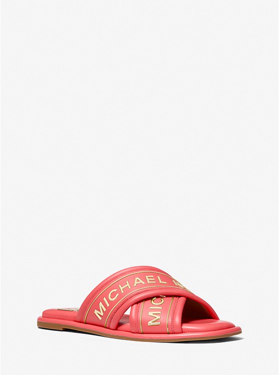 michaelkors.eu | Gideon Embellished Faux Leather Slide Sandal