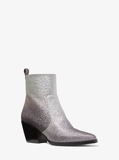 Michael Kors Harlow Glitter Embellished Boot In Silver