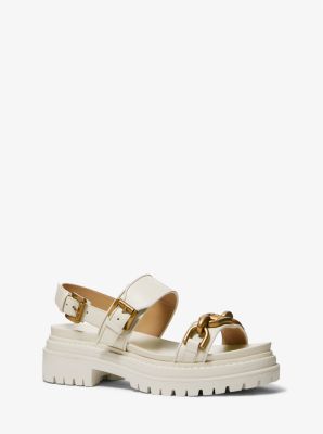 Kailey Logo Embellished Leather Sandal | Michael Kors