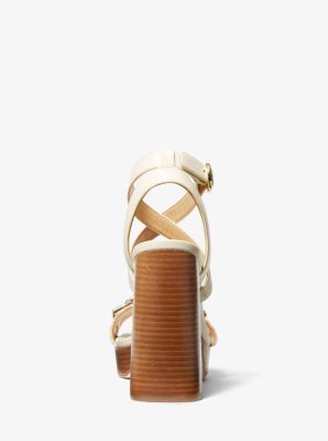Kailey Embellished Logo and Leather Platform Sandal